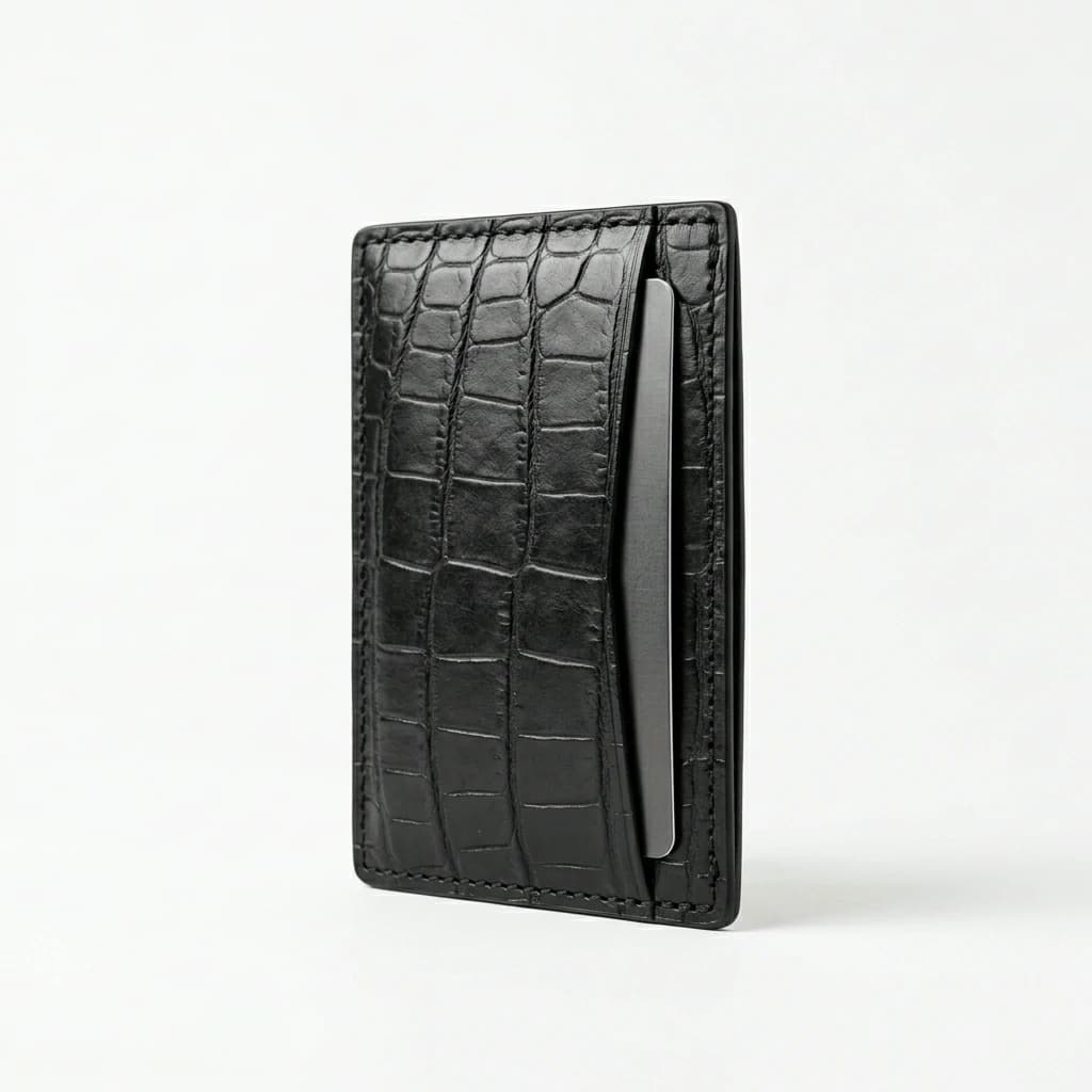 Embossed Leather Card Holder