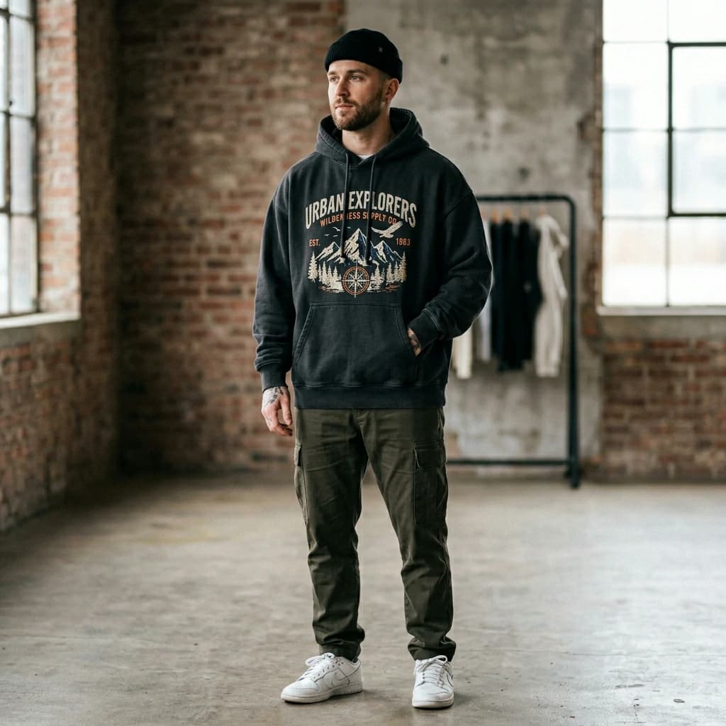 Vintage Graphic Print Hoodie