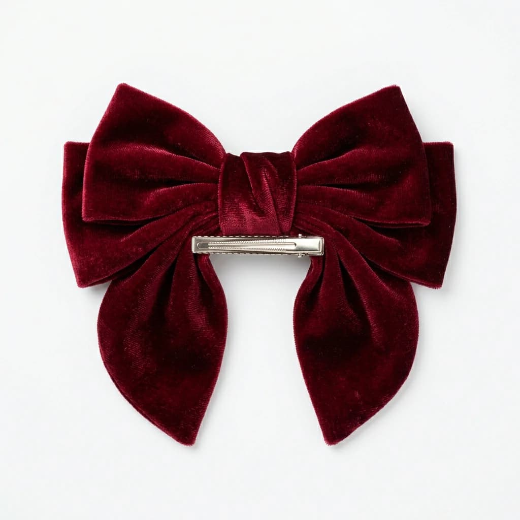 Velvet Hair Bow Clip